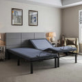 Bt2000 King Adjustable Bed King Blue Gray Upholstered