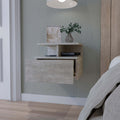 Concrete Gray 2 Tier Shelf Floating Nightstand Gray Gray 1 Drawer Bedroom Floating Shelf Wood