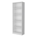 White 5 Shelf Bookcase 5 White White Standard Horizontal Primary Living Space Closed Back Wood Wood