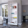 White Tier Storage Shelves Bookcase 4 White White Standard Horizontal Primary Living Space Closed Back Wood Wood