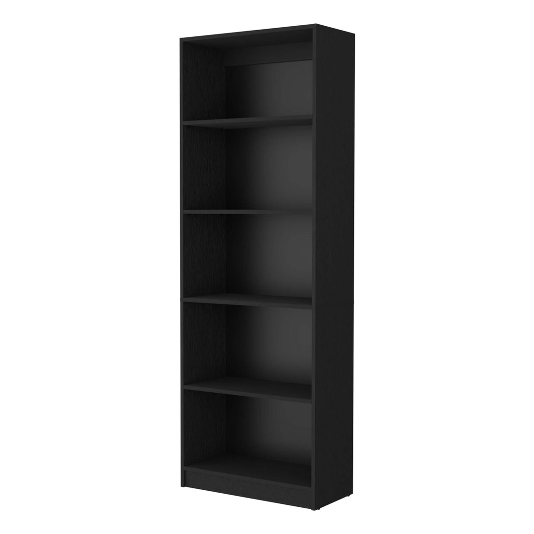 Black 5 Shelf Bookcase 5 Black Standard Horizontal Primary Living Space Closed Back Wood Wood