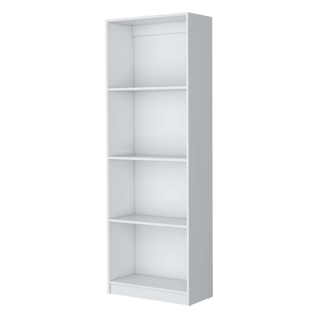 White Tier Storage Shelves Bookcase 4 White White Standard Horizontal Primary Living Space Closed Back Wood Wood