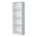 White Tier Storage Shelves Bookcase 4 White White Standard Horizontal Primary Living Space Closed Back Wood Wood