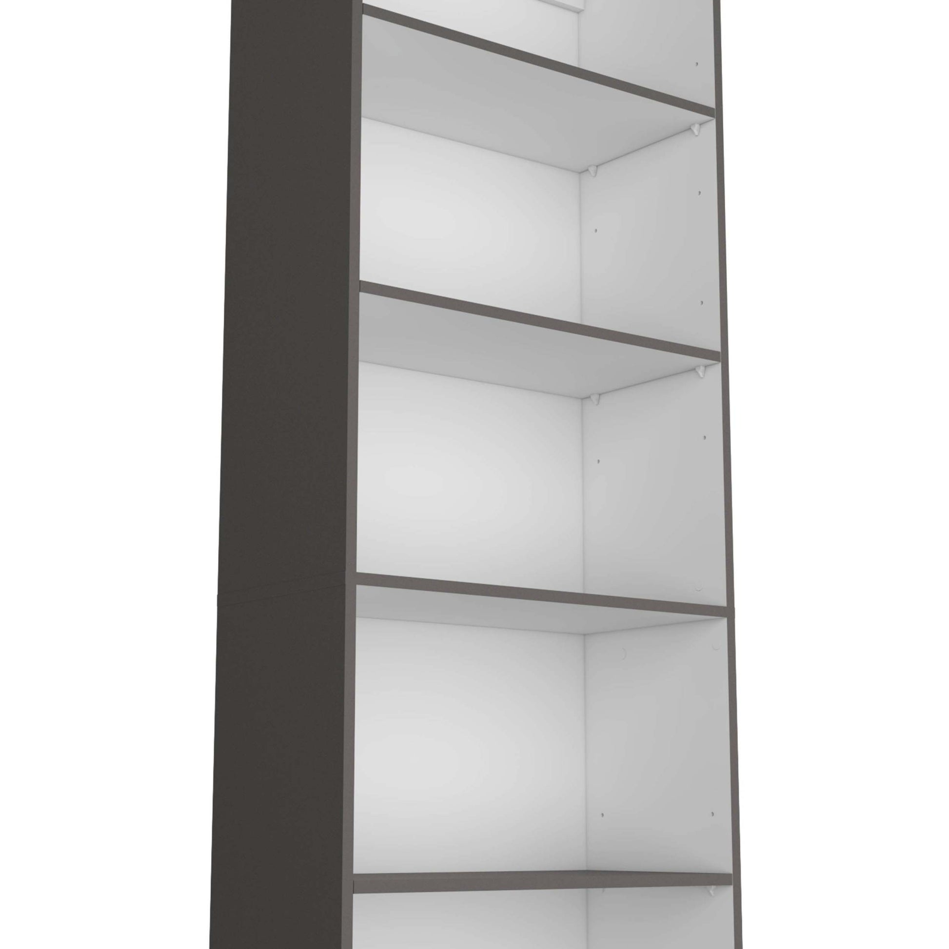 Matt Gray And White 5 Shelf Bookcase 5 Grey White Standard Horizontal Primary Living Space Closed Back Wood Wood