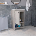 Jane Bathroom Vanity, Single Door Cabinet, Two Shelves Light Gray Gray Bathroom Modern Particle Board Particle Board