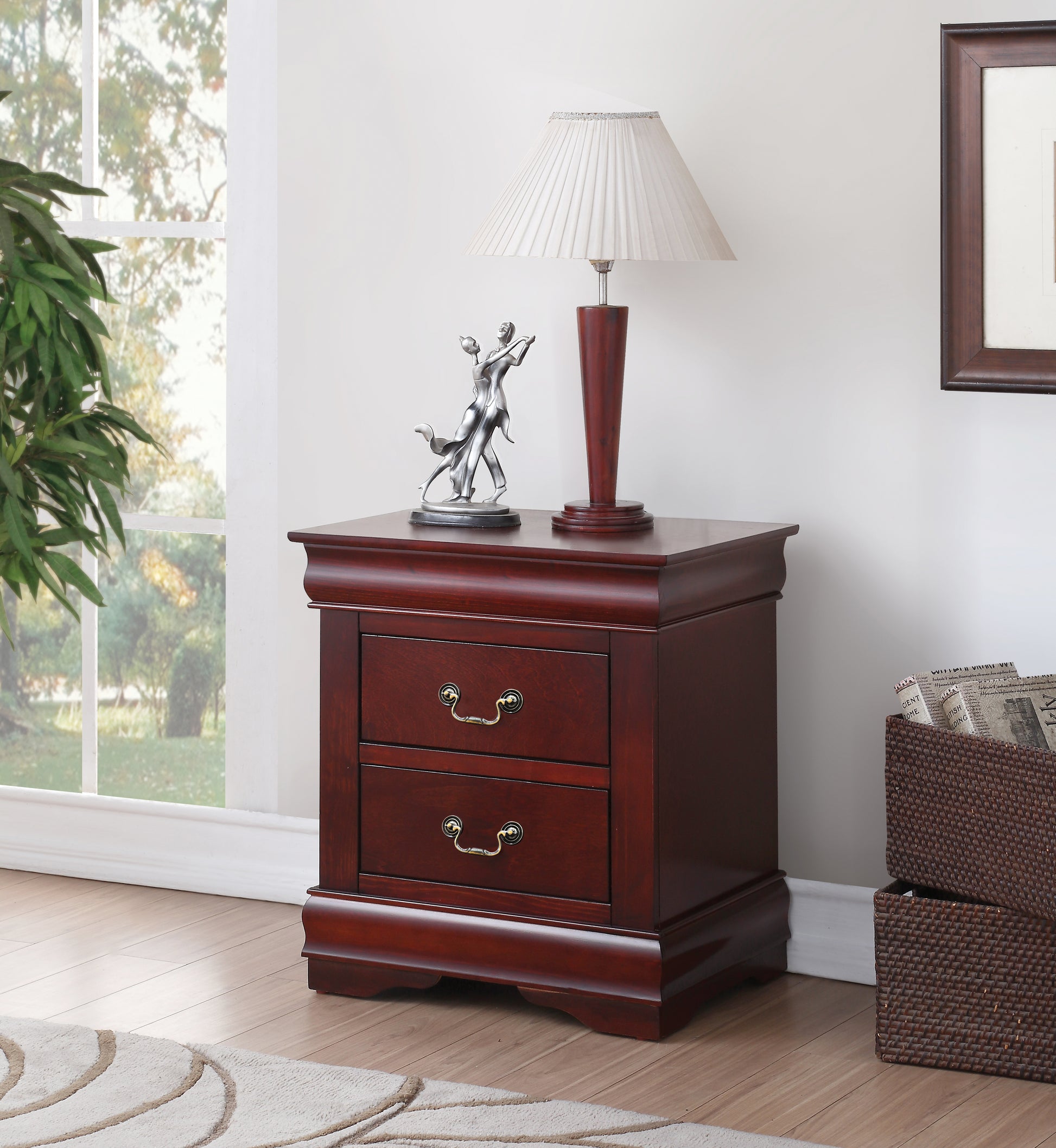 Louis Philippe Nightstand In Cherry 23753A Cherry Solid Wood