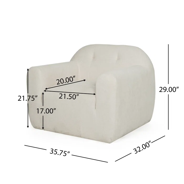 Club Chair Cream Fabric