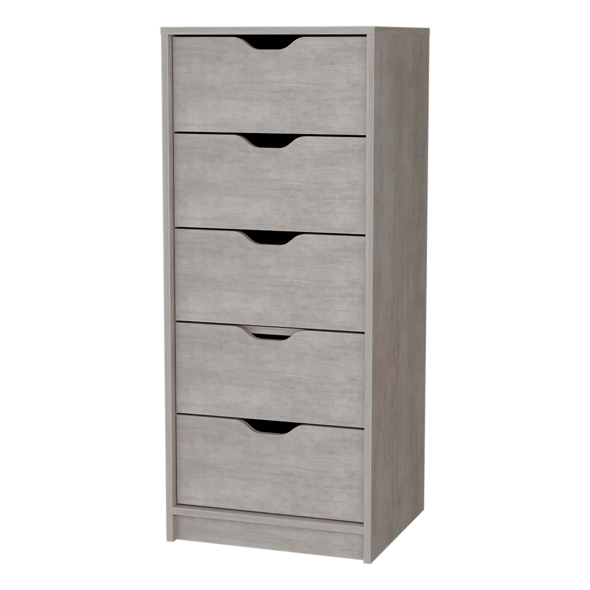 Concrete Gray 5 Narrow Drawer Dresser Gray Gray Bedroom Wood
