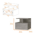 Concrete Gray 2 Tier Shelf Floating Nightstand Gray Gray 1 Drawer Bedroom Floating Shelf Wood