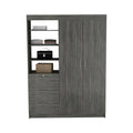 Kenya 3 Drawers Armoire, Double Door, 3 Tier Shelf Smokey Oak Smoke Grey Bedroom Modern Particle Board