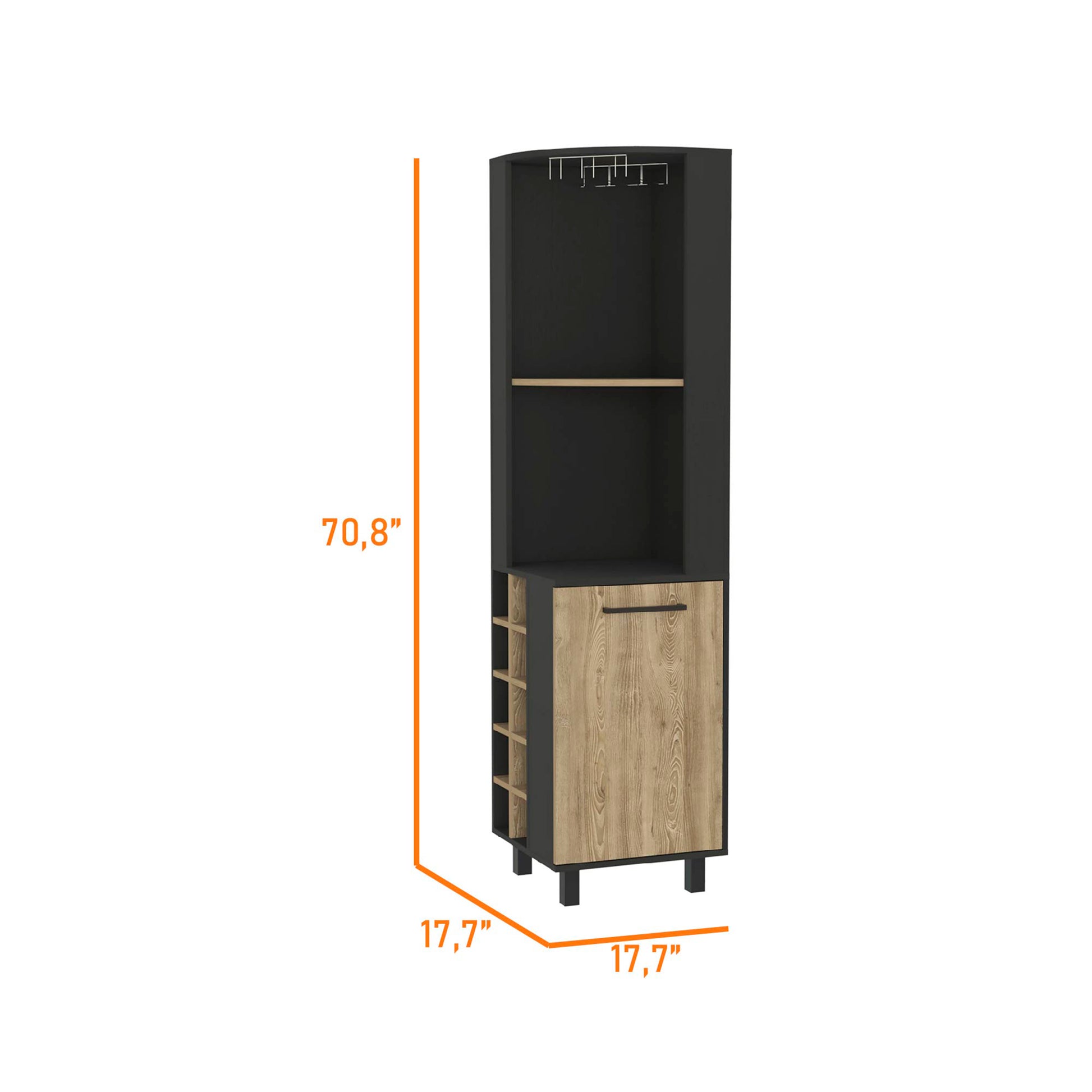 Leah Corner Bar Cabinet Multicolor Primary Living Space Modern Particle Board Engineered Wood