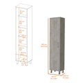 Concrete Gray 3 Broom Hangers Tall Storage Cabinet Standard 5 Or More Shelves Gray Gray Primary Living Space Wood Shelves Wood
