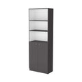 Matt Gray And White 2 Door Bookcase Grey White Primary Living Space Wood