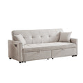83.47 Inch Large Size Ivory Fabric 3 In 1 Convertible Sleeper Sofa Bed, For Living Room, Bedroom, Apartment, Office Ivory Fabric