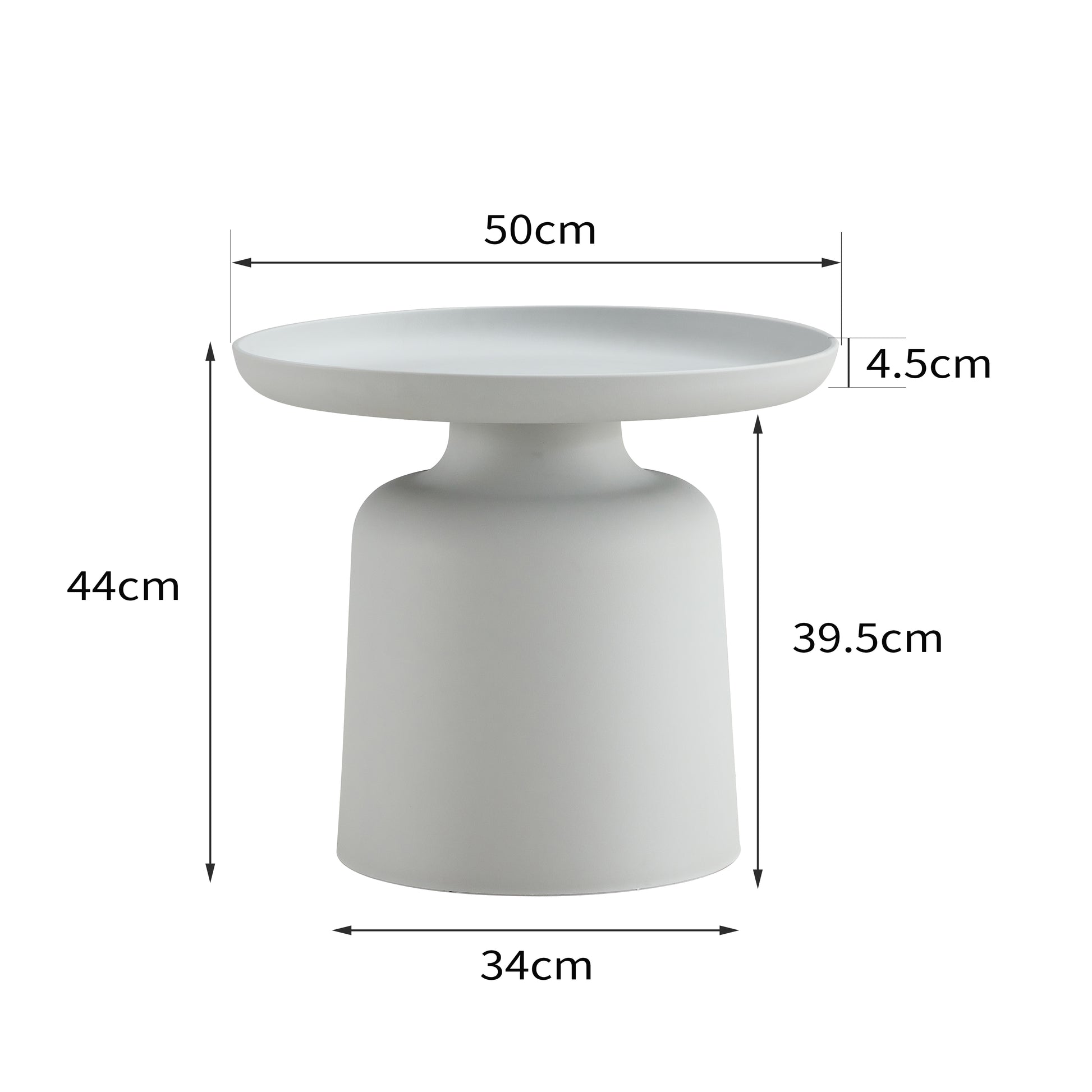 Grey Side Table Plastic Indoor Outdoor Use Grey Plastic