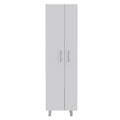 Nala Cleaning Cabinet, Double Door Cabinet, Four Legs, Five Shelves White Freestanding White Kitchen Shelves Included Modern Particle Board Particle Board