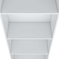 White Tier Storage Shelves Bookcase 4 White White Standard Horizontal Primary Living Space Closed Back Wood Wood