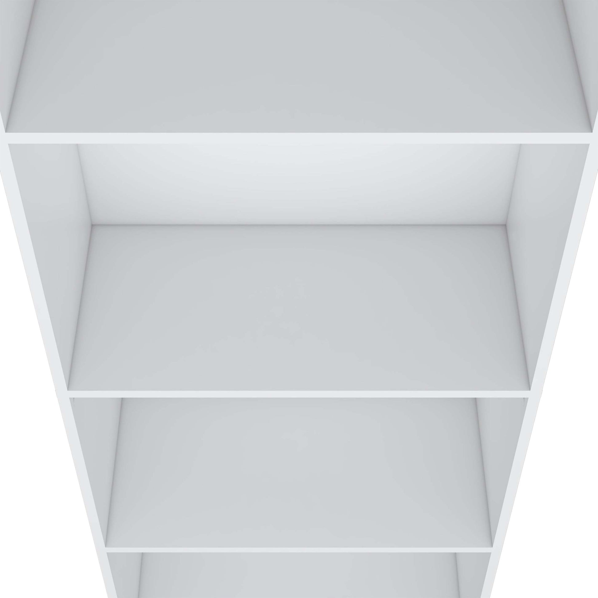 White Tier Storage Shelves Bookcase 4 White White Standard Horizontal Primary Living Space Closed Back Wood Wood