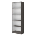 Matt Gray And White 5 Shelf Bookcase 5 Grey White Standard Horizontal Primary Living Space Closed Back Wood Wood