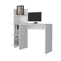 White Four Shelves Writing Desk White White Writting Desk Office Rectangular Shelves Desk Wood