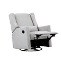 Pronto Swivel Glider Recliner With Pillow Blanco Fabric White Polyester Wood Fabric