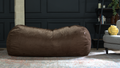 Jasper Traditional 8 Foot Cylindrical Suede Bean Bag, Brown Brown Microfiber