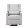 Pronto Swivel Glider Recliner With Pillow Blanco Fabric White Polyester Wood Fabric