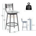 Honey Swivel Bar Stools Paper Rope Handwoven Barstools With Back Set Of 2 Rustic Round Counter Chairs For Dining Room, Kitchen Island Honey Metal Honey Dining Room Powder Coated Round Dry Clean Farmhouse Bar Stools Set Of 2 Paper Rope