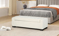 Storage Ottoman White Fabric