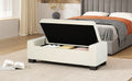 Storage Ottoman White Fabric