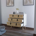 White And Macadamia 3 Drawer Dresser White Natural Bedroom Wood