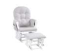 Mason Glider And Ottoman White Wood And Woven Gray Fabric Gray Polyester Wood Fabric