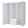 White All In One 2 Door Armoire White Bedroom Wood