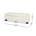 Storage Ottoman White Fabric