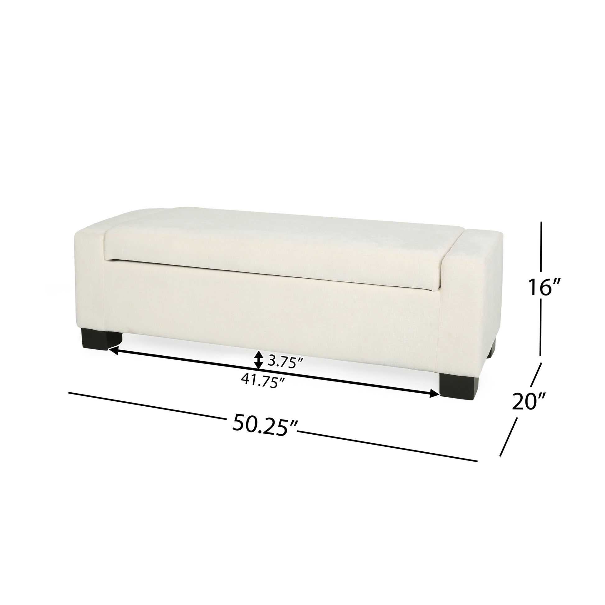 Storage Ottoman White Fabric