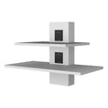 White Dual Shelf Wall Floating Shelf 2 Or Less White White Floating Horizontal Primary Living Space Open Back Wood Wall Mounted Wood