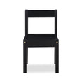 Della 3 Piece Solid Wood Kids Table & Two Chair Set, Black Black Rubberwood Wood