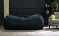 Jasper Traditional 8 Foot Cylindrical Suede Bean Bag, Black Black Microfiber