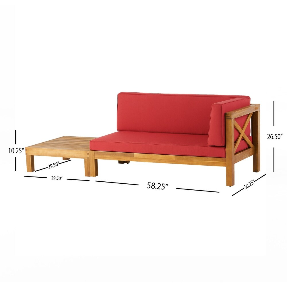 Brava X Back Corner Bench R With Coffee Tablered Red Acacia Wood