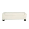 Storage Ottoman White Fabric