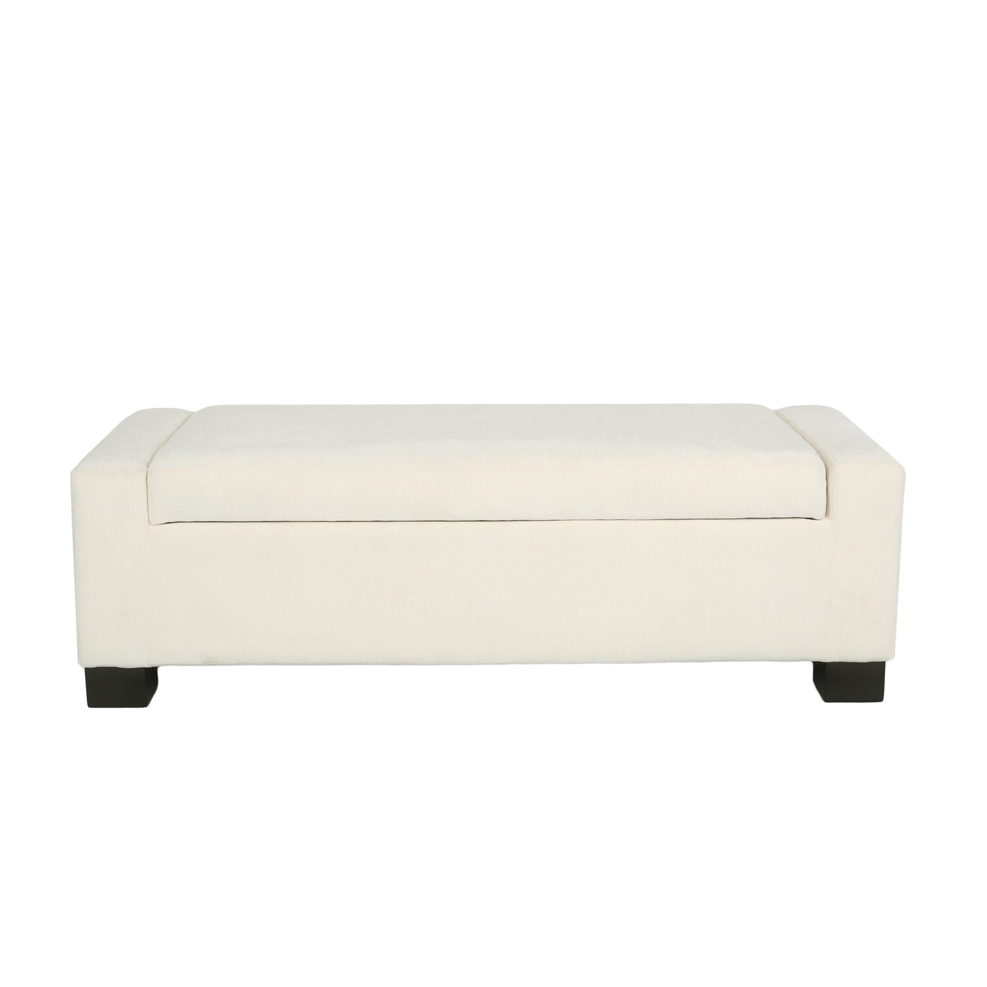 Storage Ottoman White Fabric