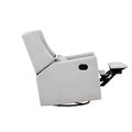 Pronto Swivel Glider Recliner With Pillow Blanco Fabric White Polyester Wood Fabric