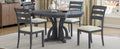 5 Piece Farmhouse Round Pedestal Extending Dining Table Set Extendable Kitchen Table Set With 15.8
