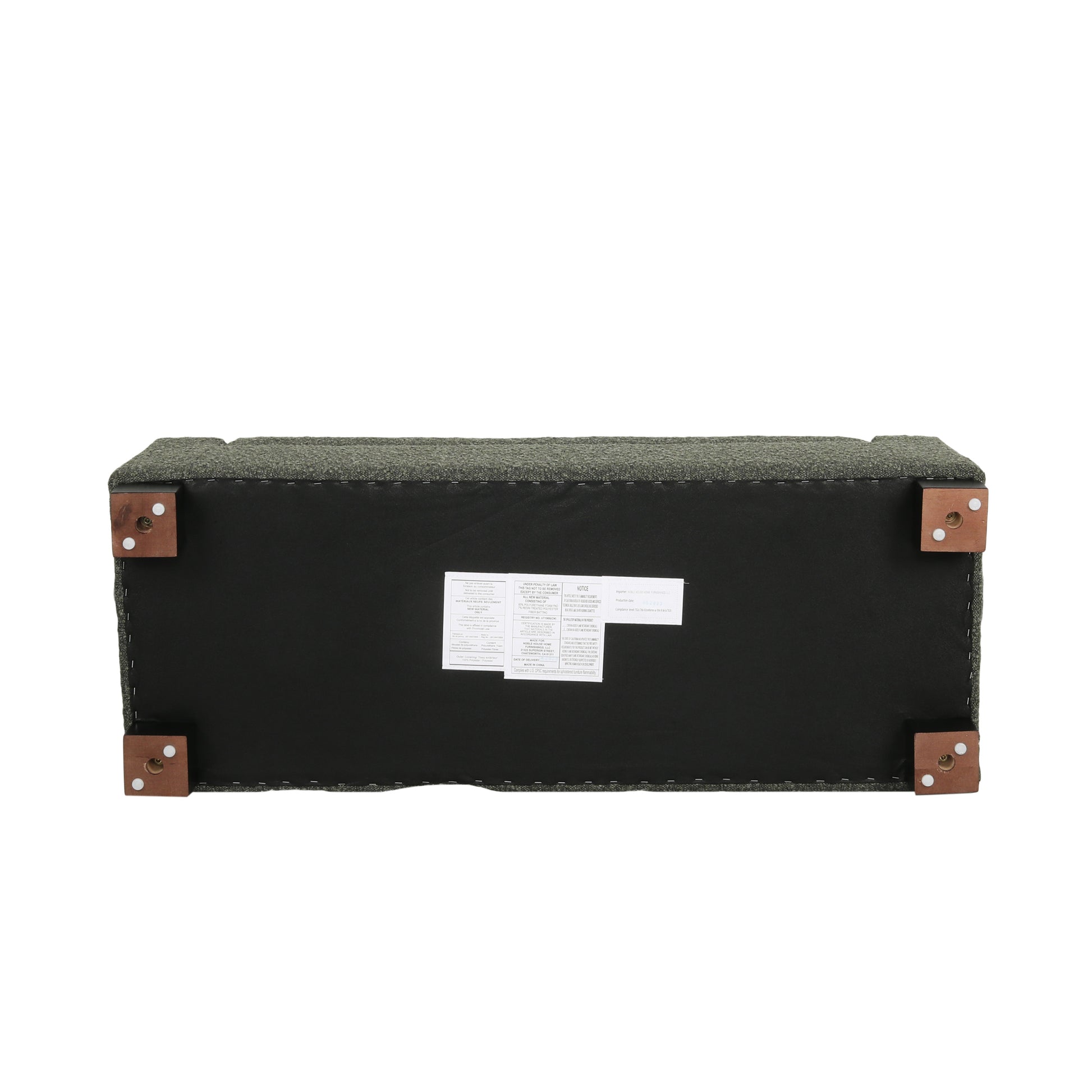Storage Ottoman Blackish Green Fabric
