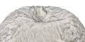 Negar 5 Foot Rounded Short Faux Fur Bean Bag, White And Gray White Gray Faux Fur