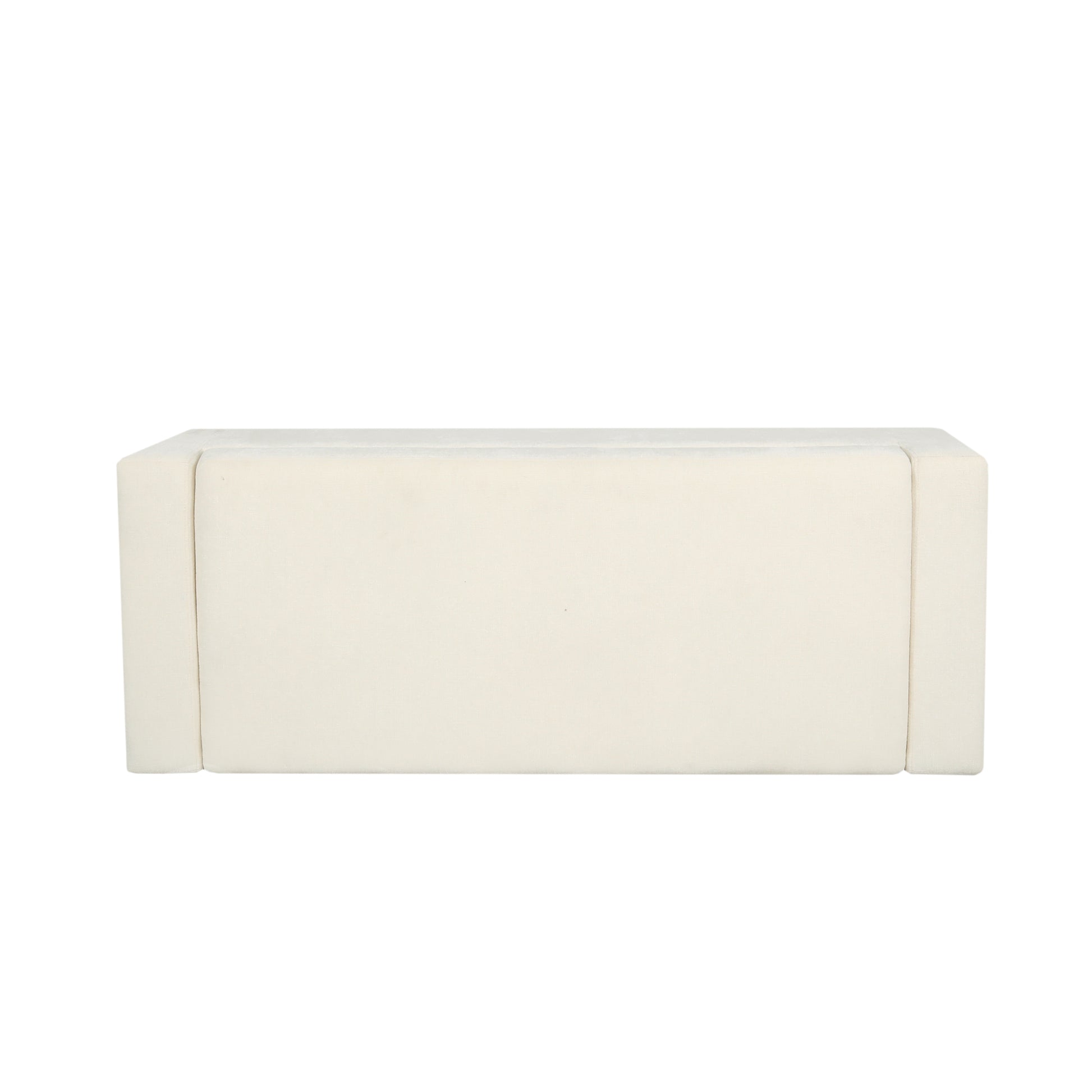 Storage Ottoman White Fabric