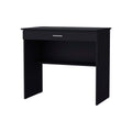 Black Storage Desk With Drawer And Shelf Black Computer Desk Office Freestanding Rectangular Drawers Desk Wood