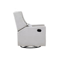 Pronto Swivel Glider Recliner With Pillow Blanco Fabric White Polyester Wood Fabric