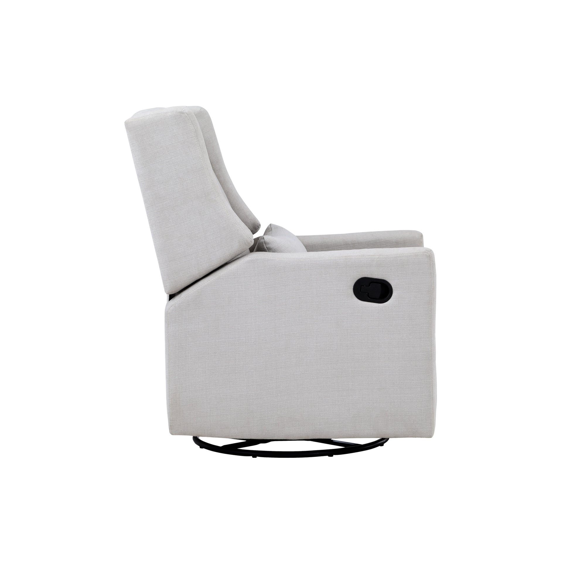 Pronto Swivel Glider Recliner With Pillow Blanco Fabric White Polyester Wood Fabric