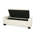 Storage Ottoman White Fabric